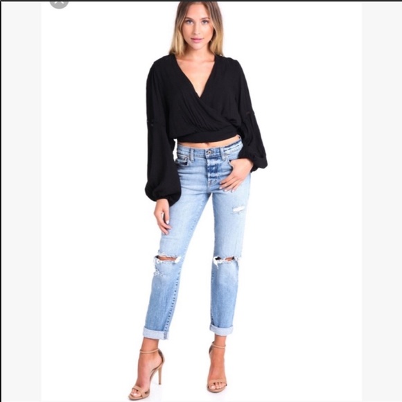 Free People Dream Girl Wrap Blouse Top - Picture 4 of 7